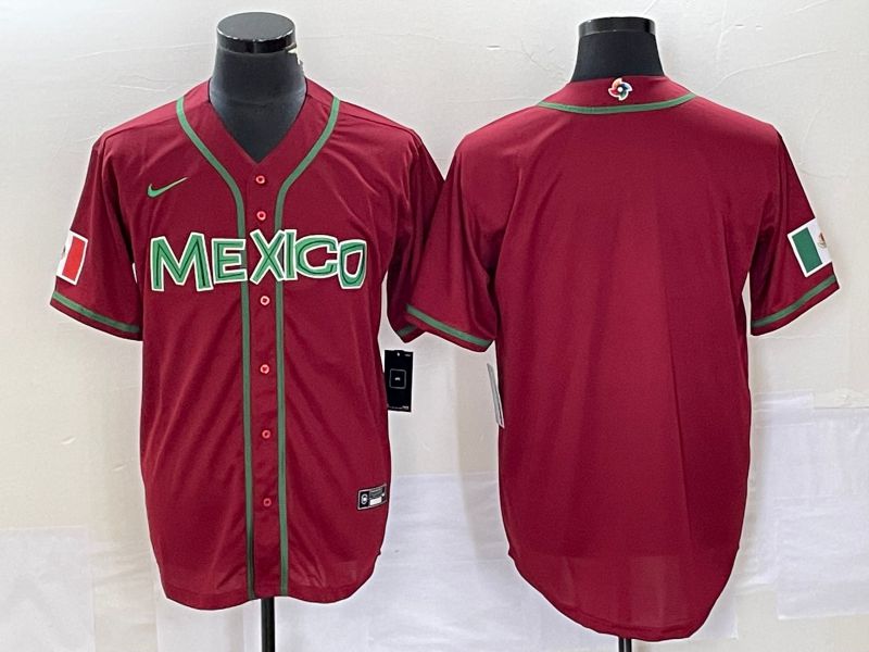 Men 2023 World Cub Mexico Blank Red Nike MLB Jersey16->tennessee titans->NFL Jersey